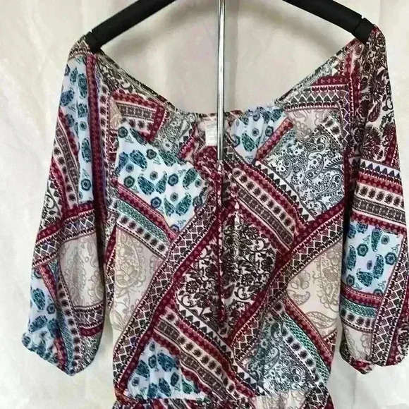 Soulmate women’s large multicolored romper elastic stretch waist machine wash - Picture 4 of 8